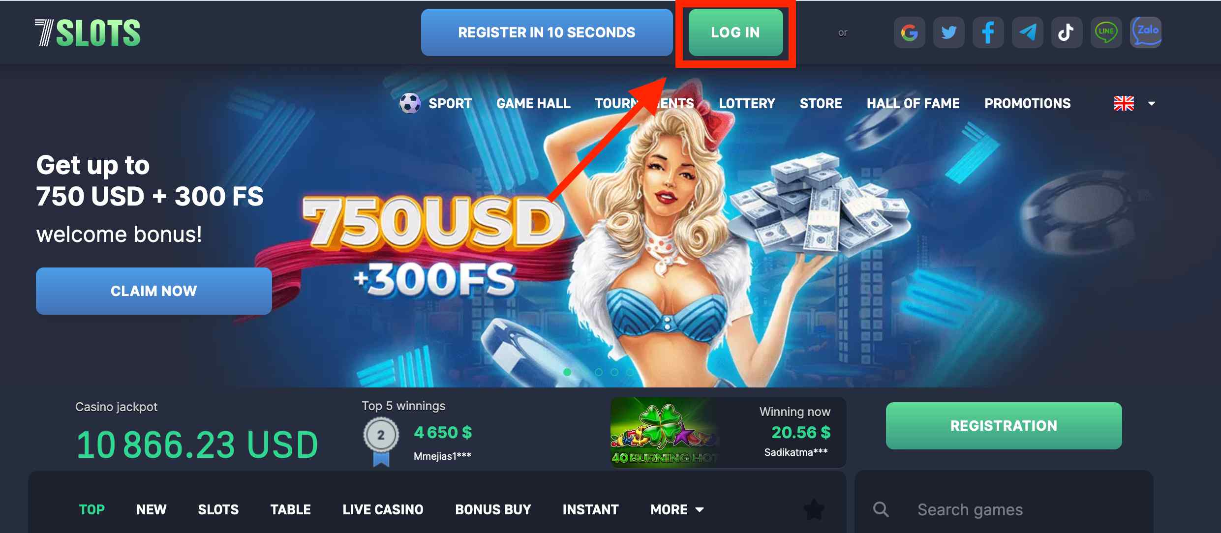 enter 7lsots casino, play for free or for real money.
